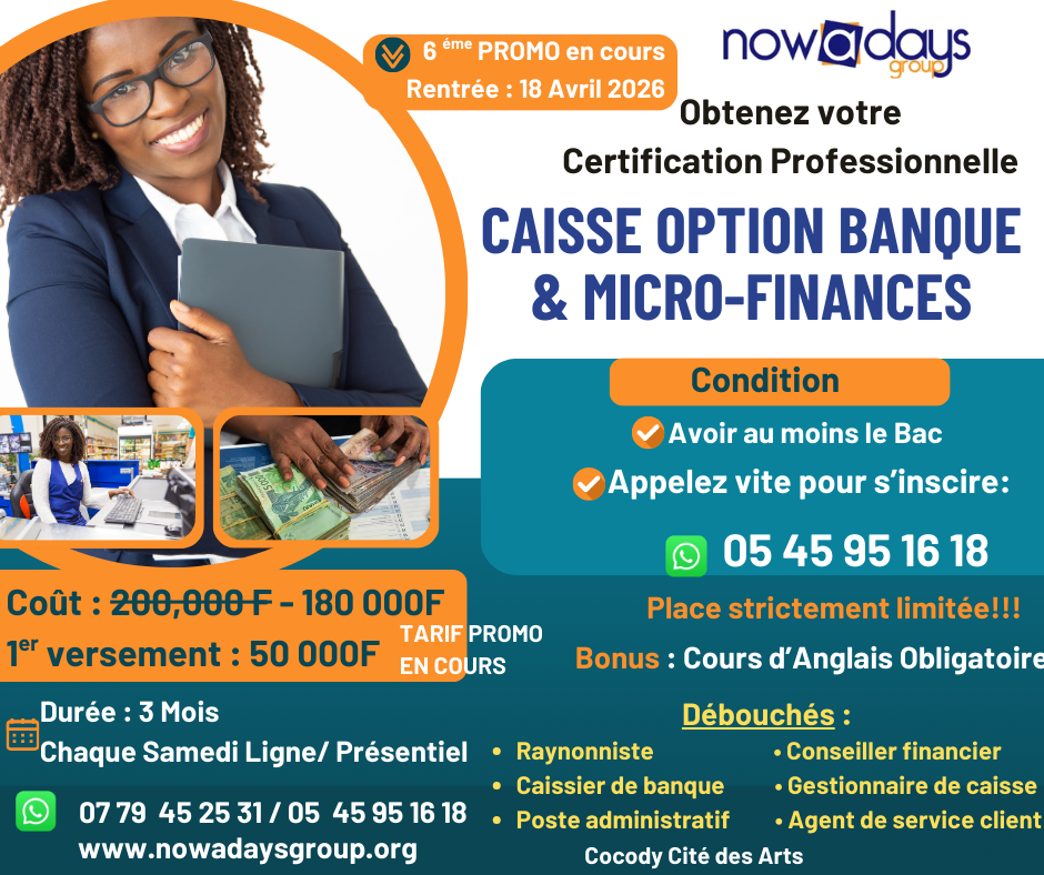Certification en Caisse option Banque & Micro-Finance
