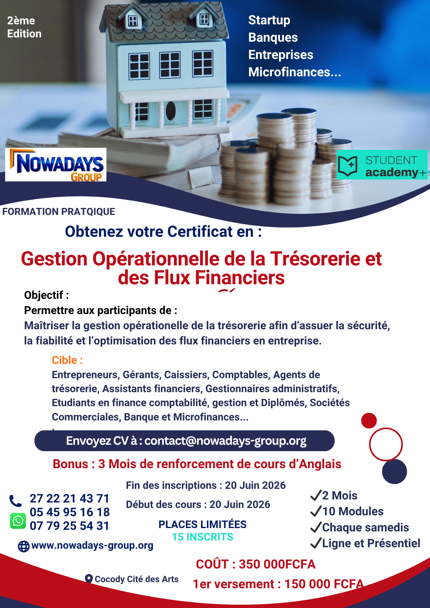 Certificat Gestion Opérationnelle de la Trésorerie et Optimisation des Flux Financiers